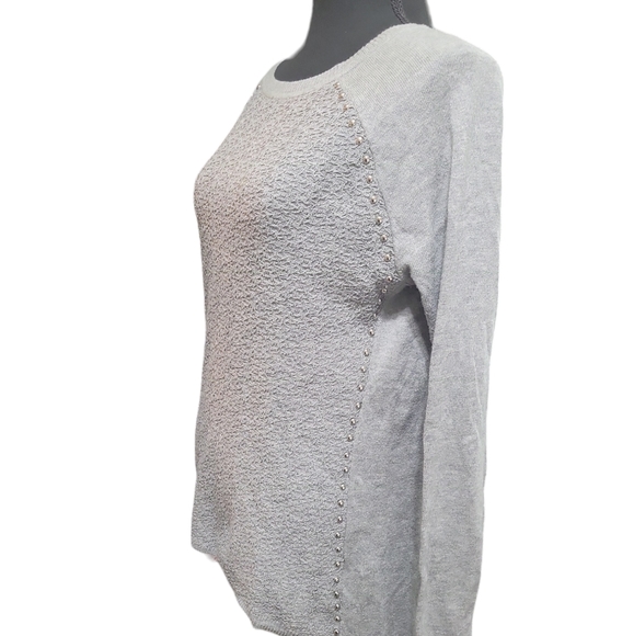Rock & Republic studded long sleeve top gray S sweater drop tail - Picture 2 of 11